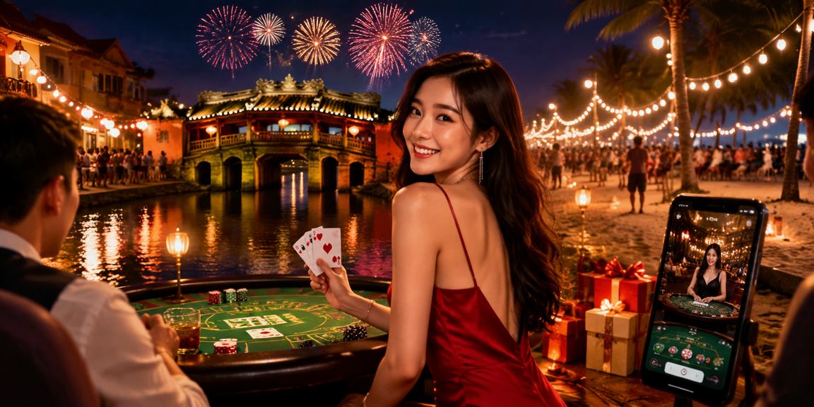 Không khí chơi baccarat trực tuyến tại khu phố đêm Hội An