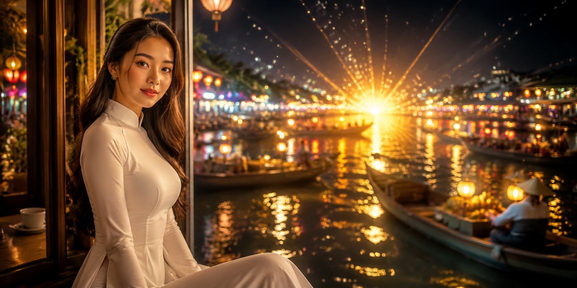 Người dùng tại Nha Trang thực hiện nạp tiền vào tài khoản cá cược qua điện thoại trong trang phục áo dài